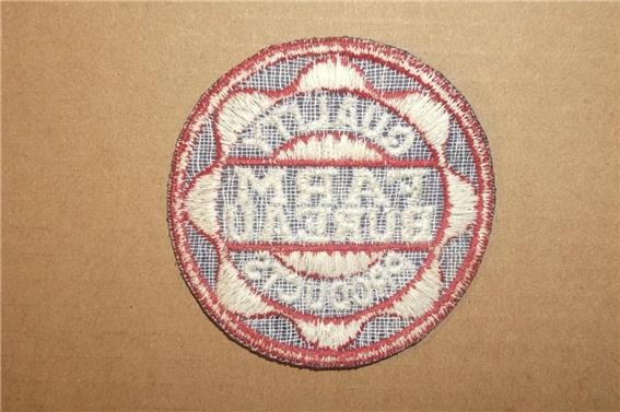 RARE VINTAGE ANTIQUE FARM BUREAU QUALITY PRODUCTS EMBROIDERED EMBLEM PATCH ~NOS