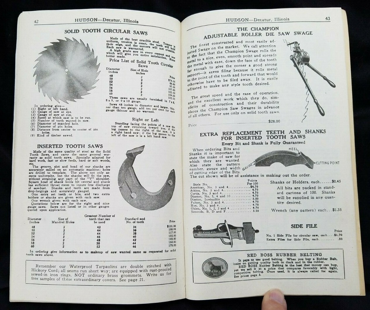 1944 Catalog Hudson Machinery & Supply Decatur Illinois Thresher Mill Supplies