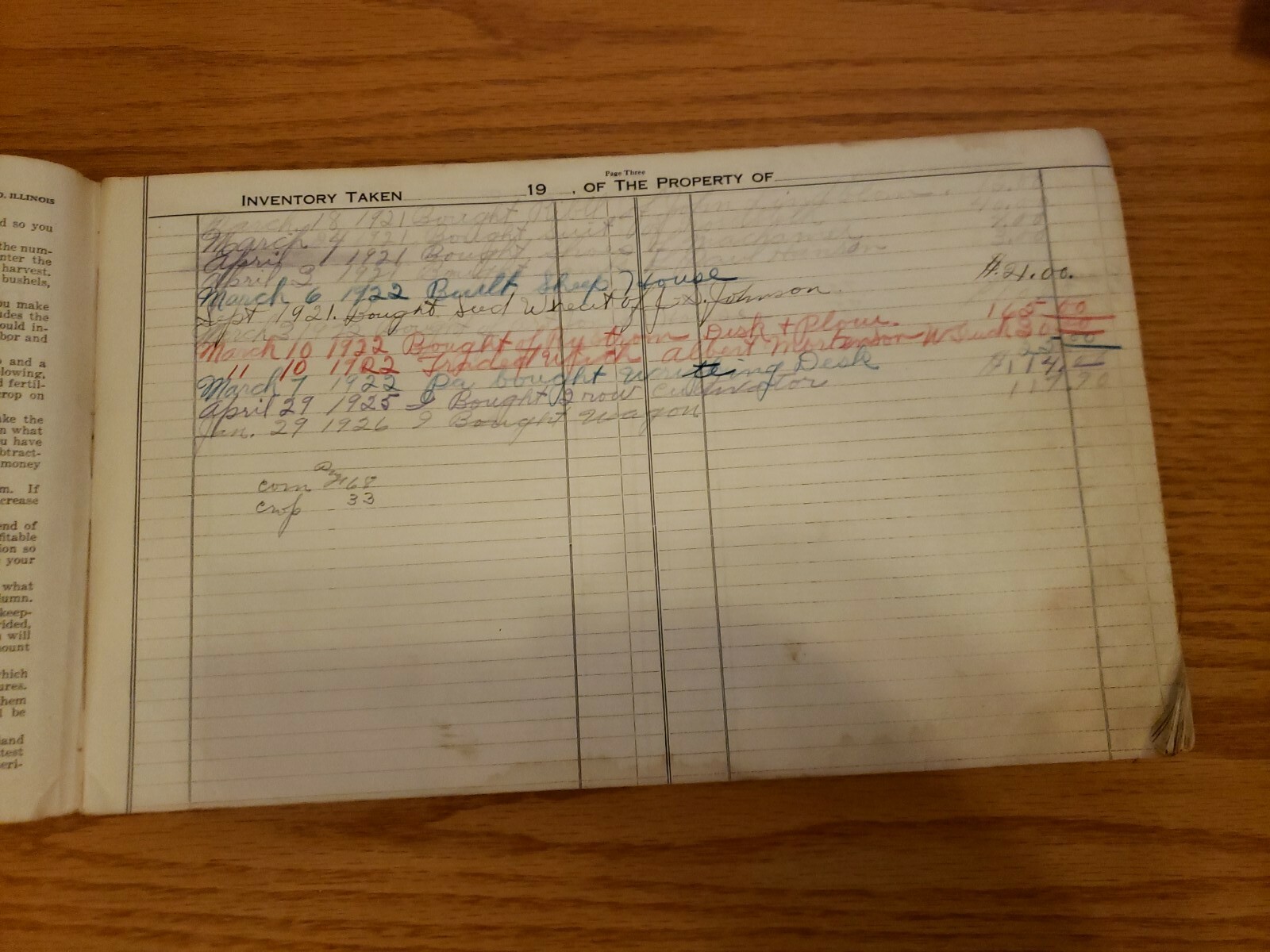 Rock Island Plow Hardcover Ledger Record Useful Information Implements Engines