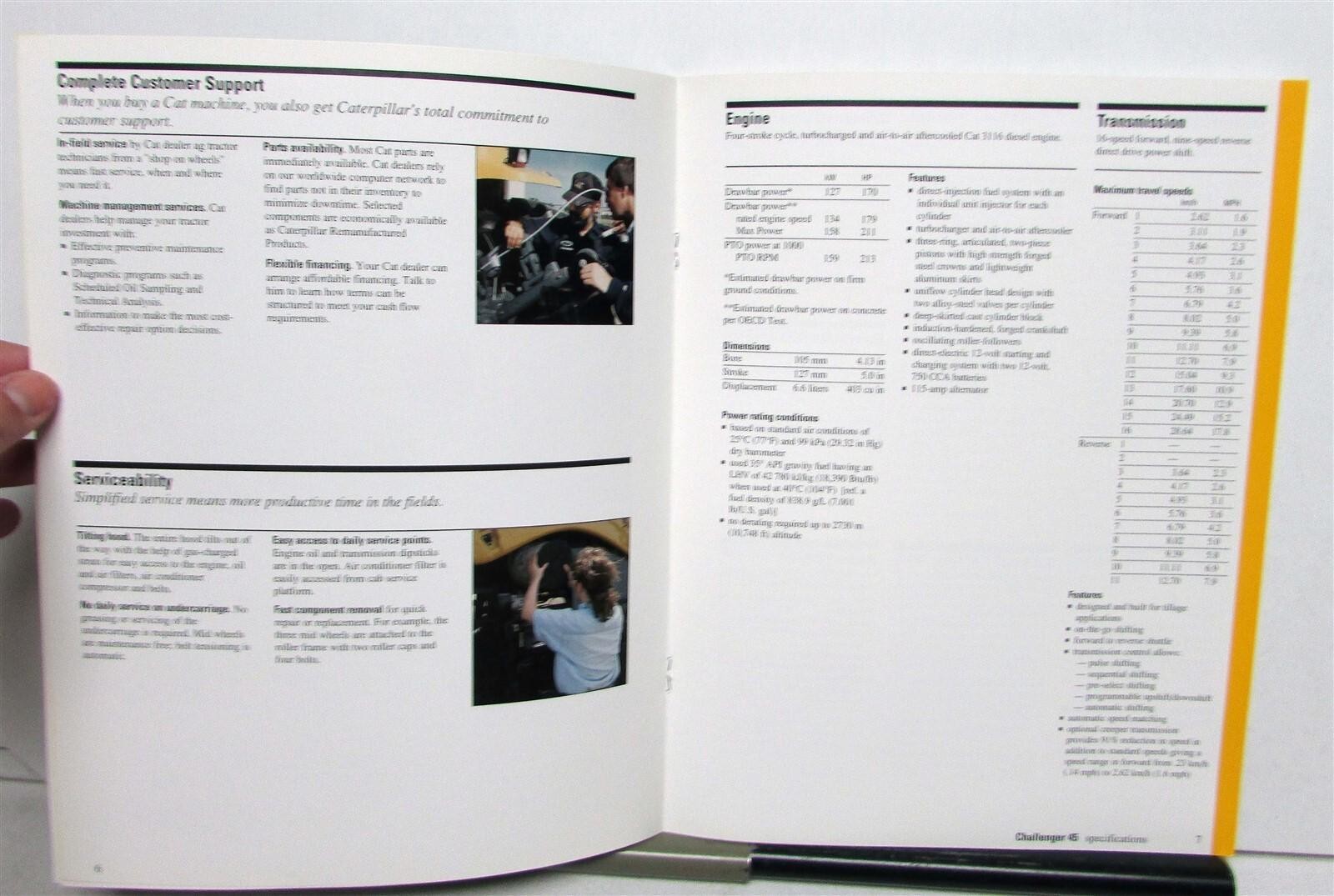 1996 Caterpillar Challenger 45 Articulated Tractor Specs Sales Brochure