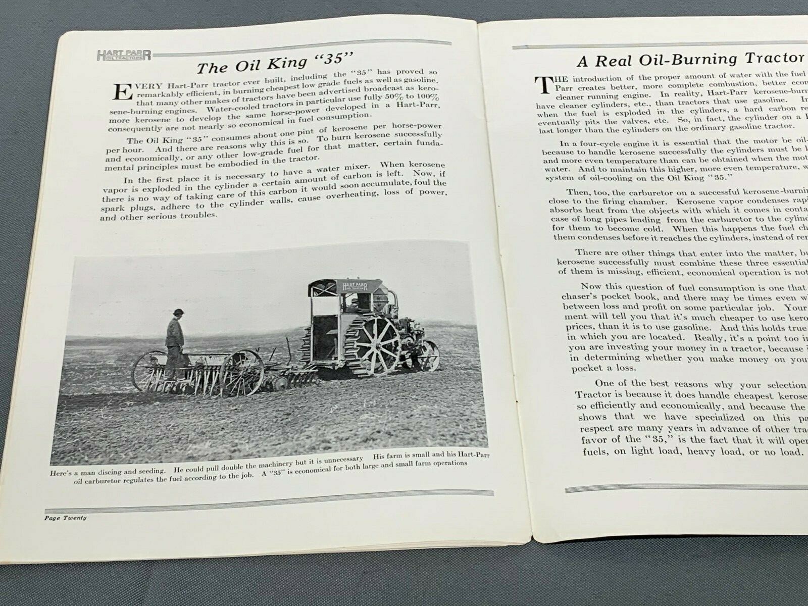 Vintage 1910&rsquo;s HART PARR OILKING 35 Prairie Tractor Sales Brochure Catalog RARE