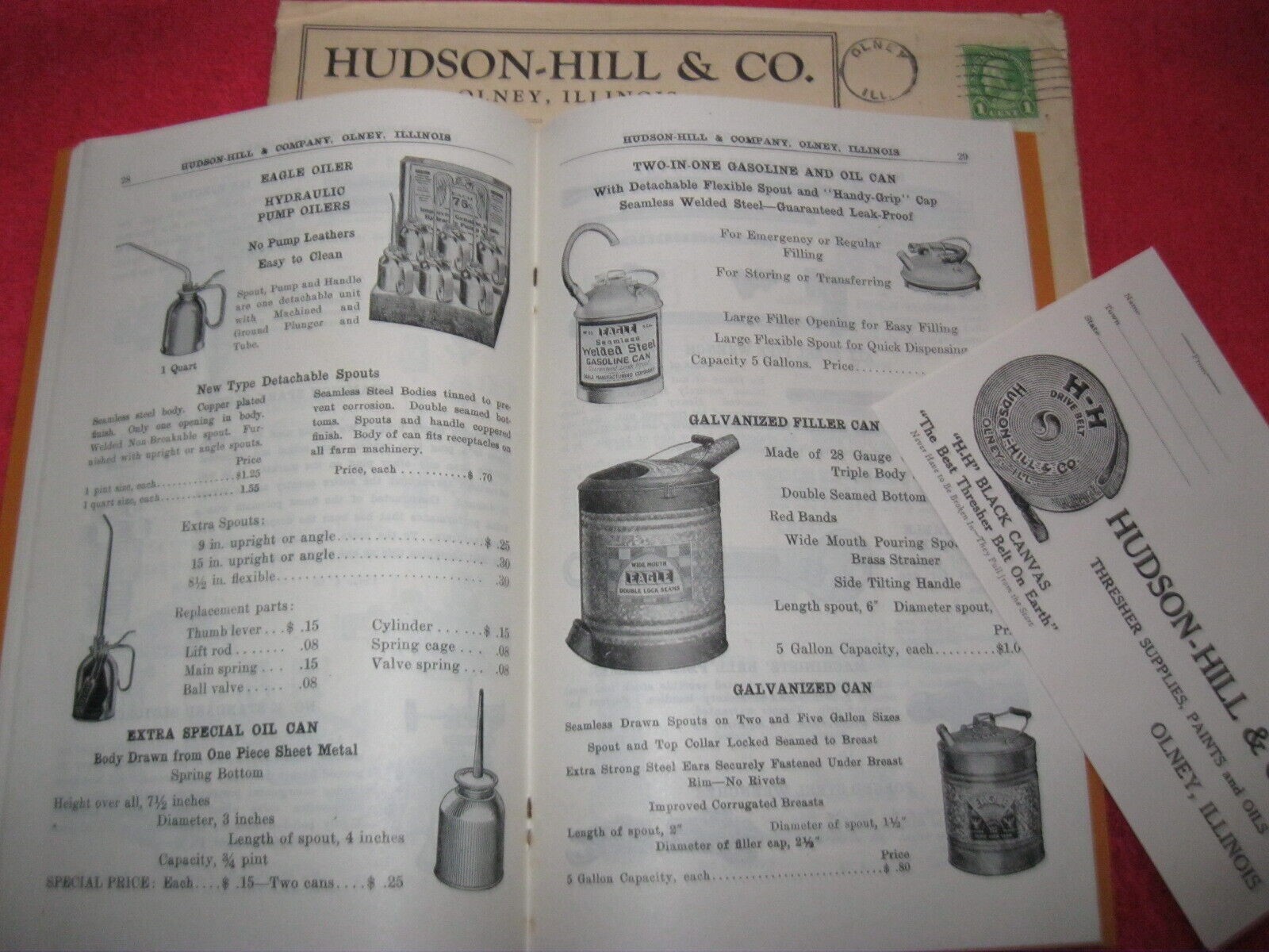1936 HUDSON HILL & Co, OLNEY ILLINOIS THRESHER AND MILL CATALOG,MINT IN ENVELOPE
