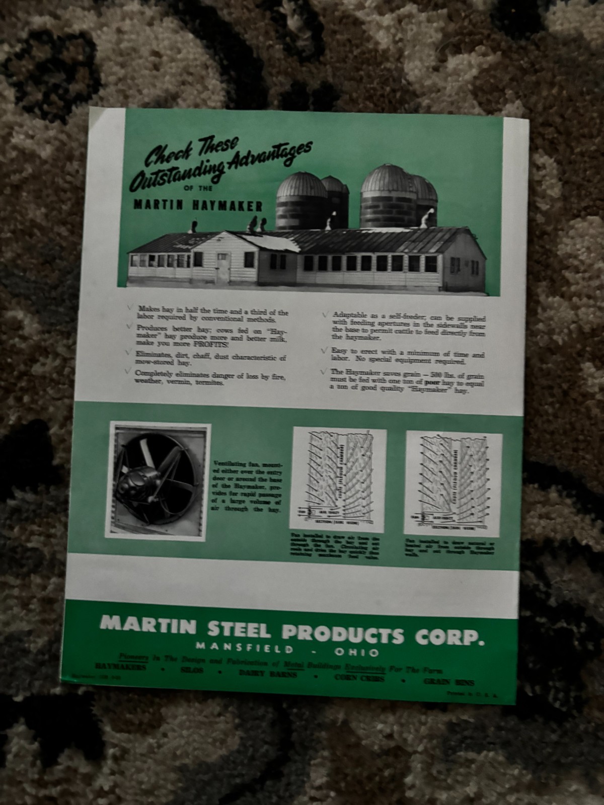 Martin Steel-Bilt Haymakers Silos For 1950 Brochure DCPA26