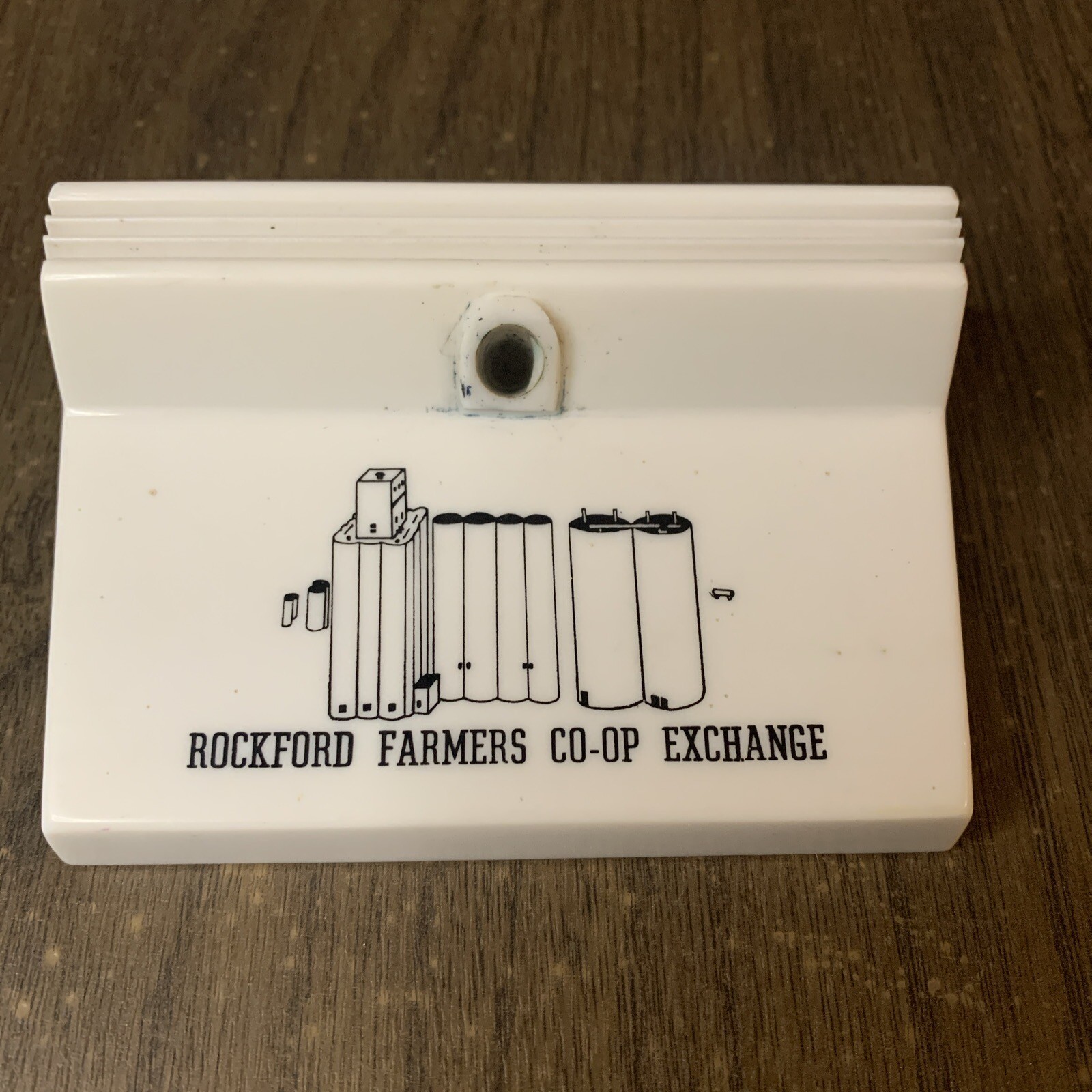 Vtg Rockford, Iowa Farmers Co-Op Exchange Pen Paper Holder (pen missing)