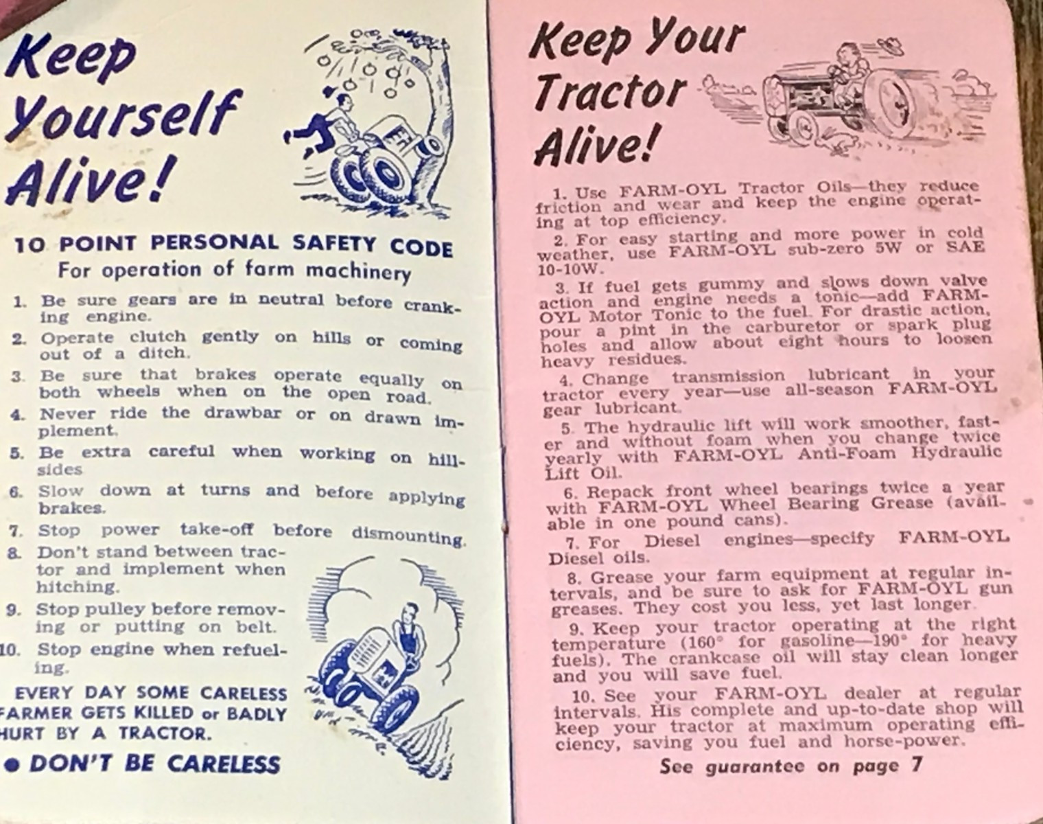 1950 Farm-Oyl Engineered Tractor Lubrication, Hein Imp. Co. Ad Notebook Calendar