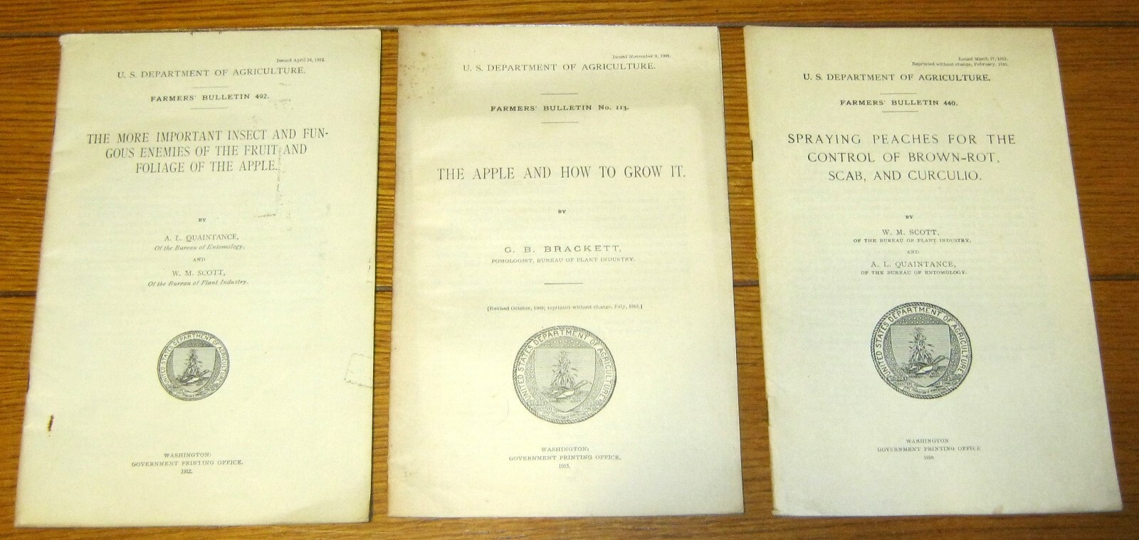 U.S. Department of Agriculture Farmers Bulletins #113 + 440 + 492 1912 –1916