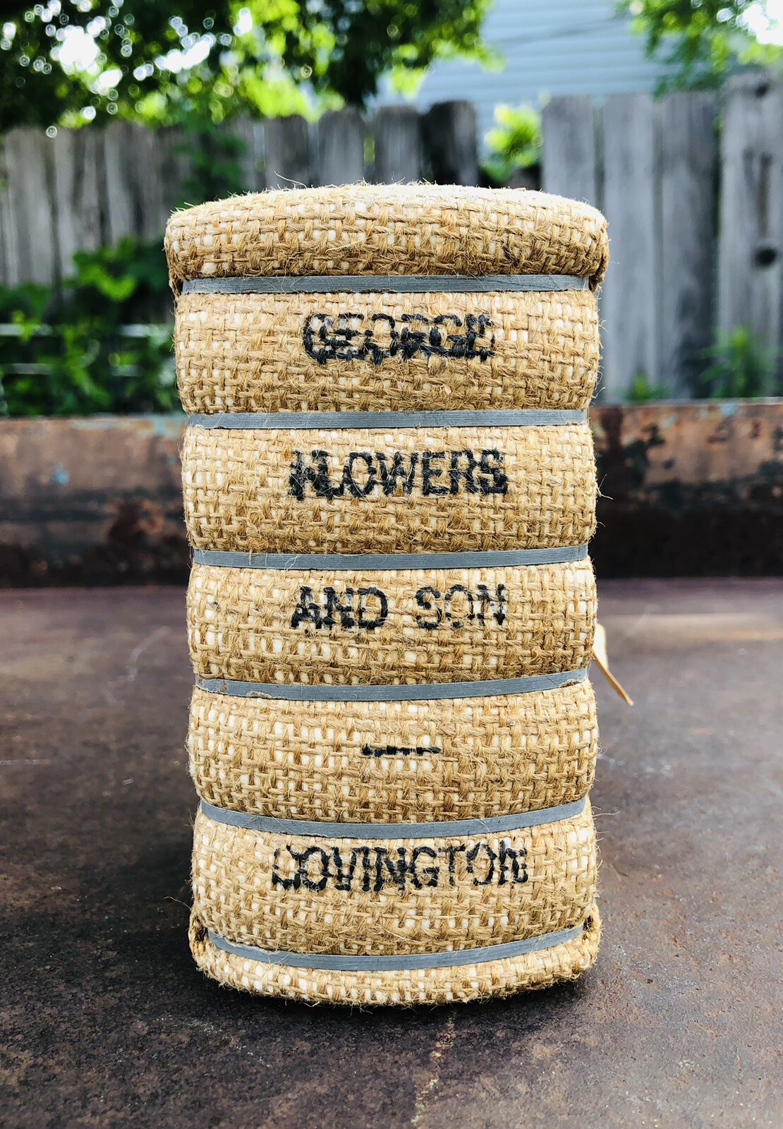 Vintage GEORGE FLOWERS & SON *COTTON BALE* COVINGTON, TENN. Salesmen Sample
