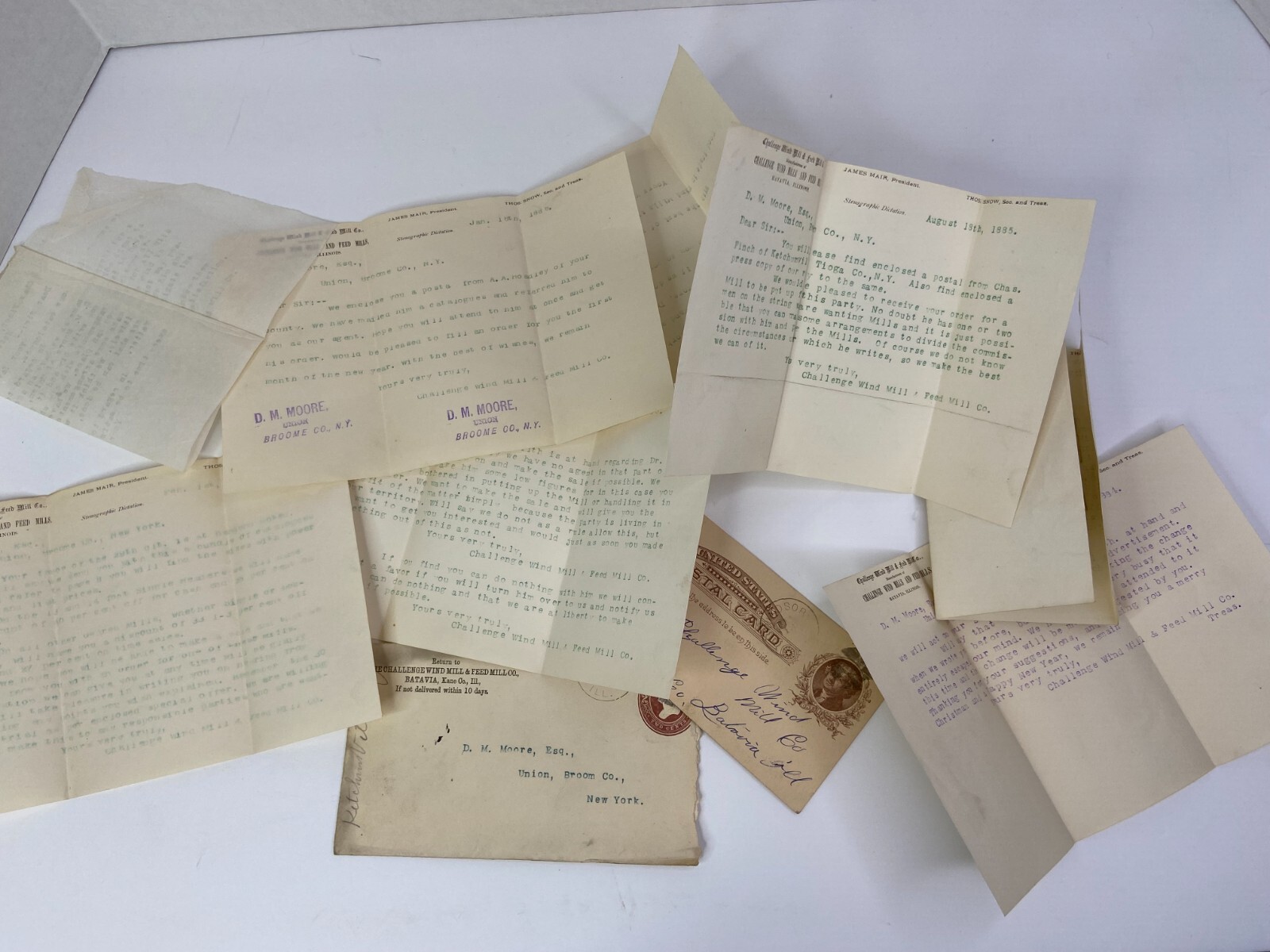 HUGE ARCHIVE Advertising Ephemera Letters – Challenge Wind Mill 1883- Batavia IL