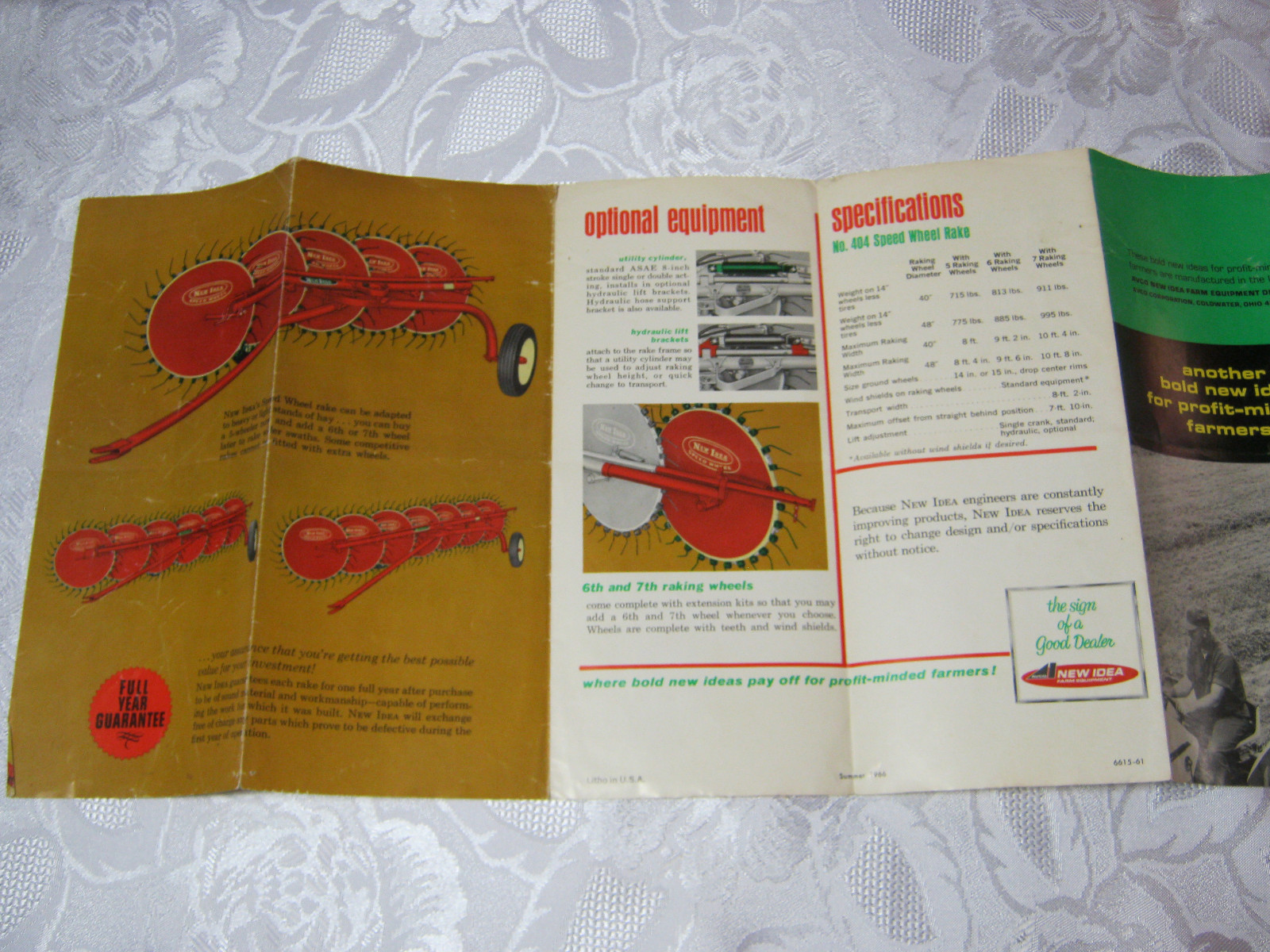Avco New Idea farm implement brochure Pamphlet vintage agriculture wheel rake