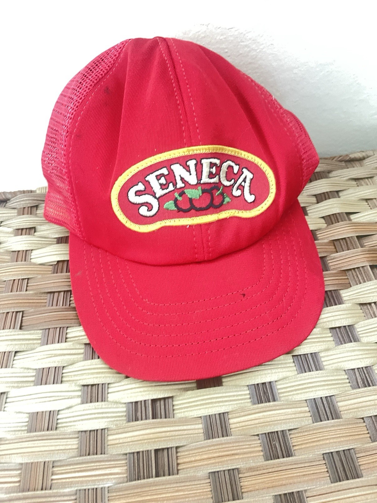 Seneca Foods Corporation Vintage Red Mesh Trucker Hat