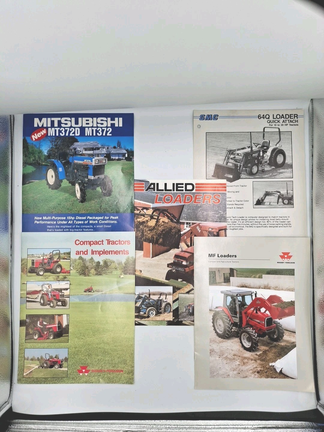 Lot 5x Vtg Tractor Advertising Brochures Massey Ferguson Mitsubishi Allied SMC