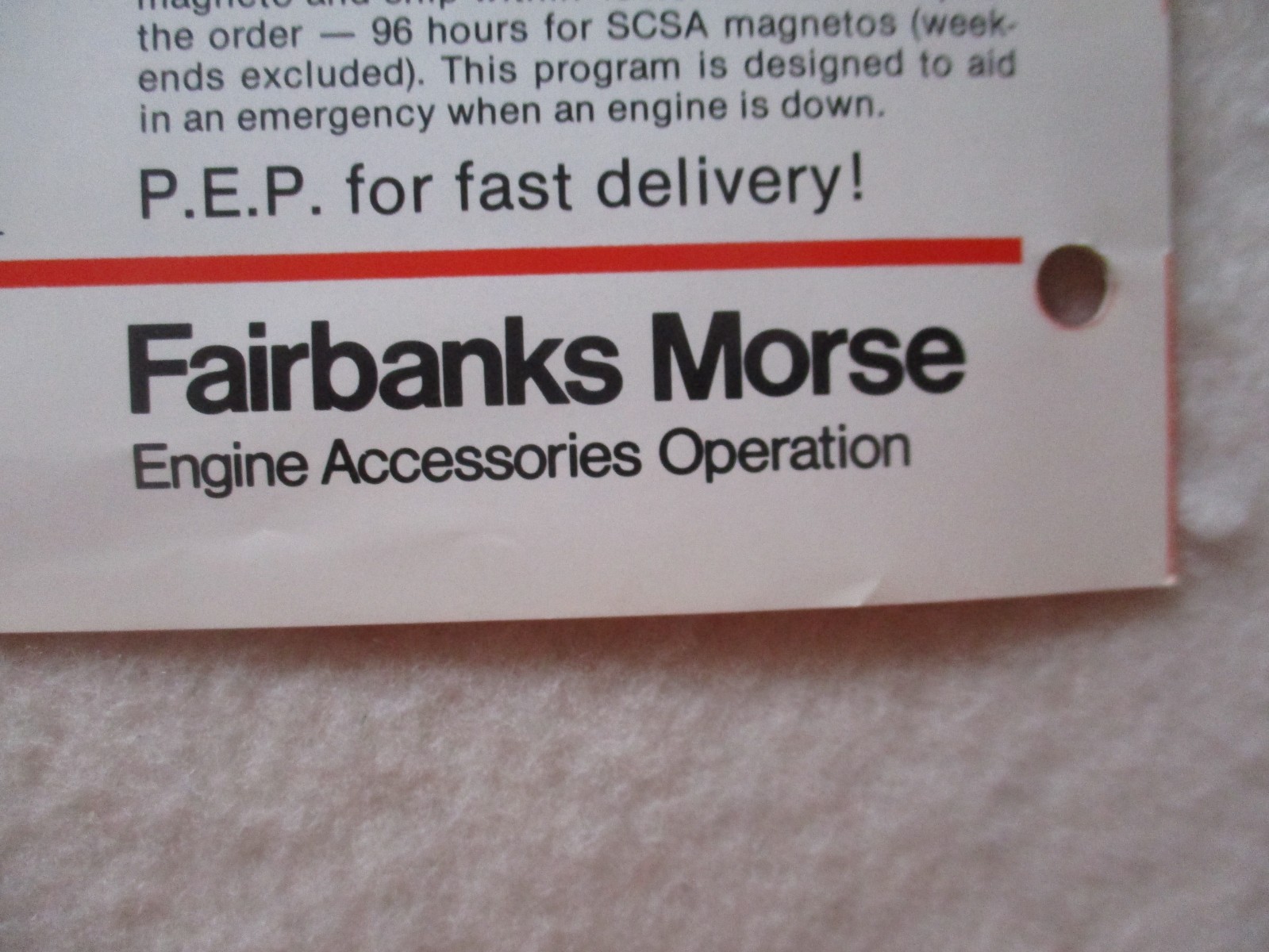 Fairbanks Morse Magnetos Flyer from Agriculture dealer. for 3 ring binders New