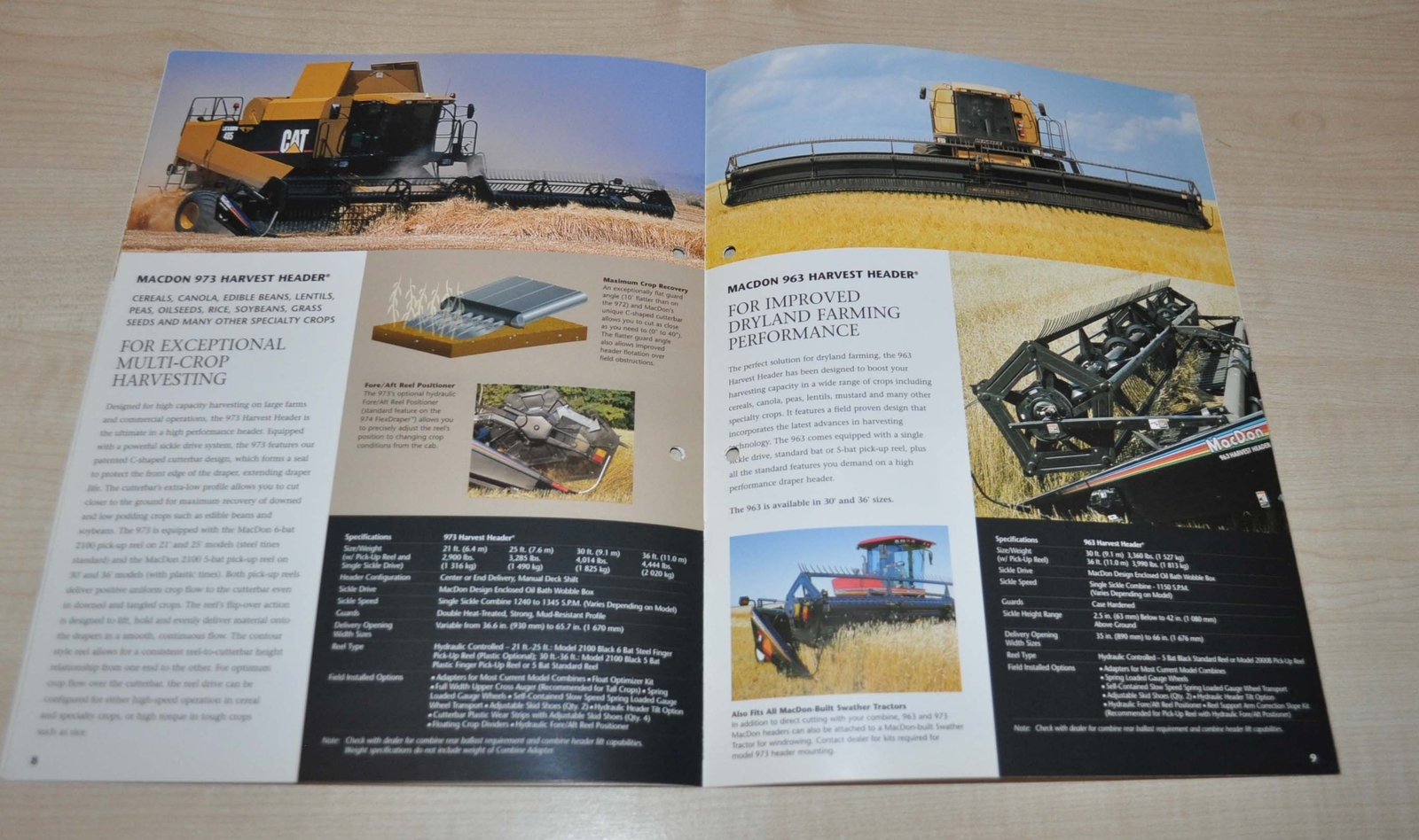 MacDon Draper Headers Combine Harvester Tractor Brochure Prospekt