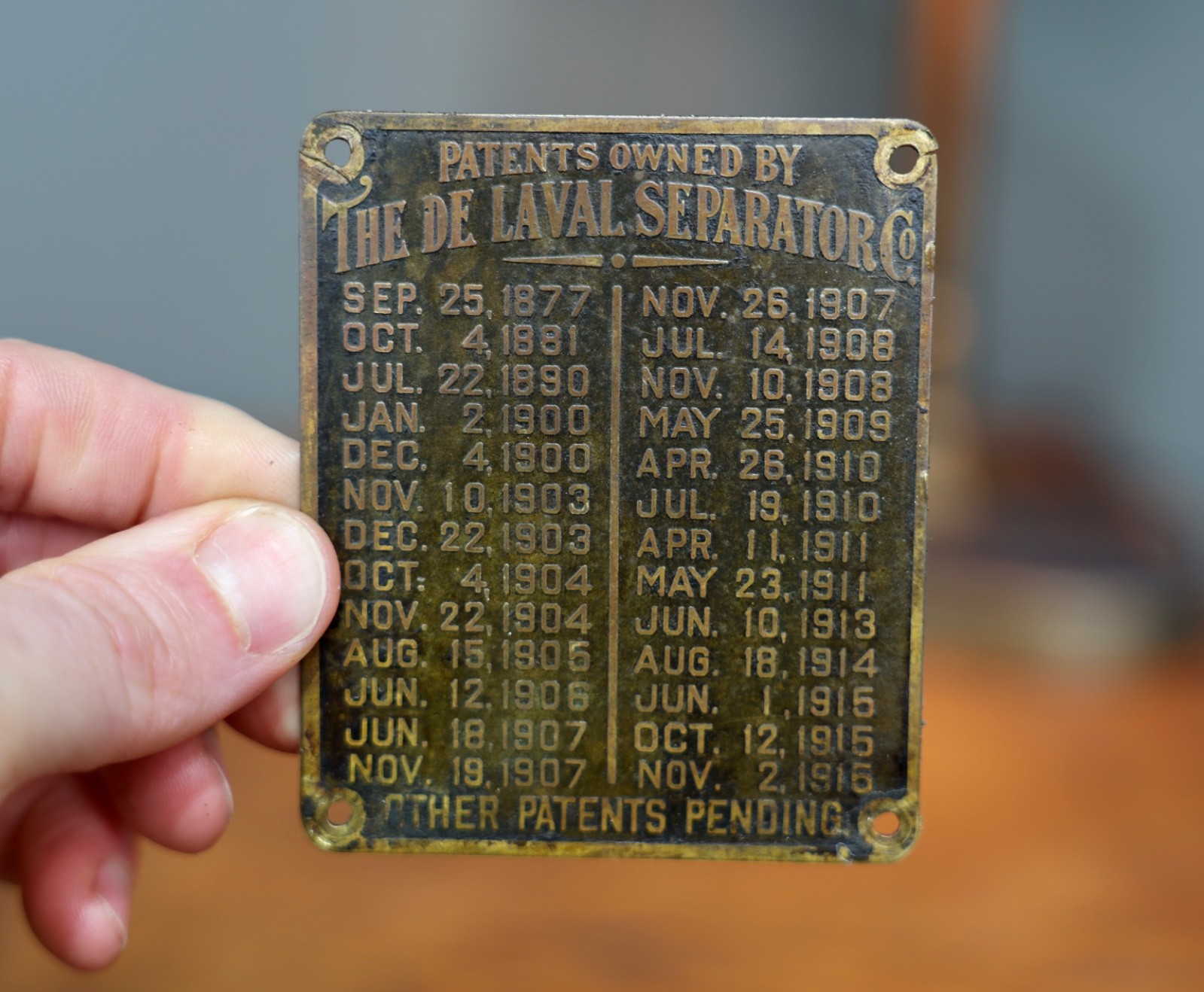 Vintage De Laval Separator Brass Tag Sign Farm Equipment Machine Advertising