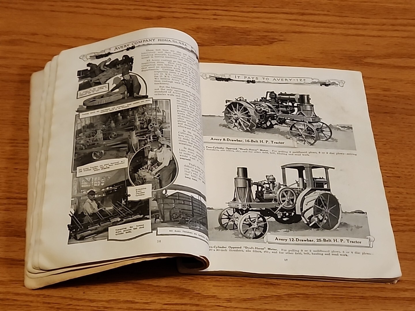 1921 Avery Engine Thrasher Tractor Dealer Catalog Brochure Peoria IL 96 Pages