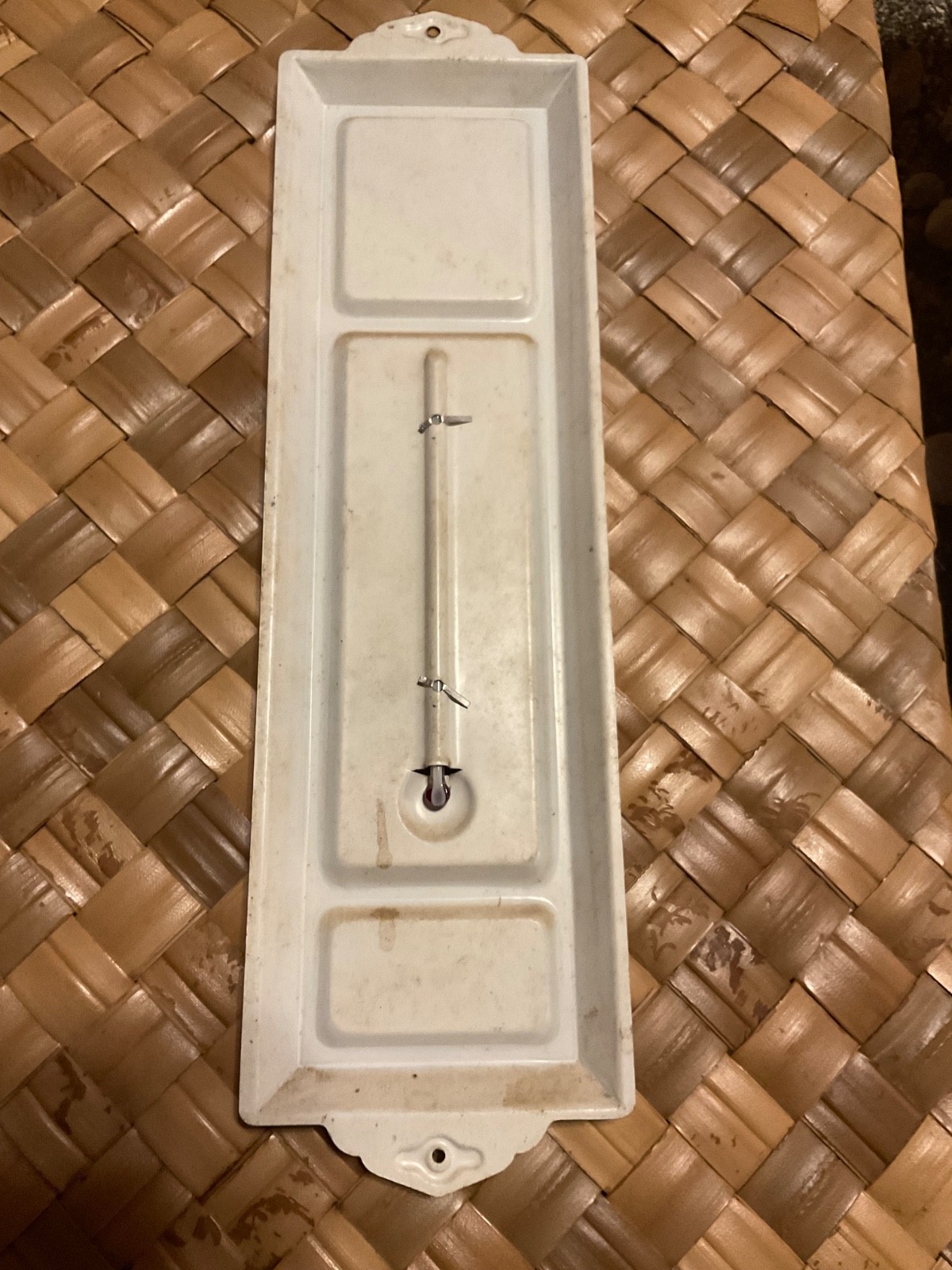 Vintage Tin Thermometer Mast-Lepley Silo Ohio Farm Grain Feeders Unloaders 13&Prime;X4