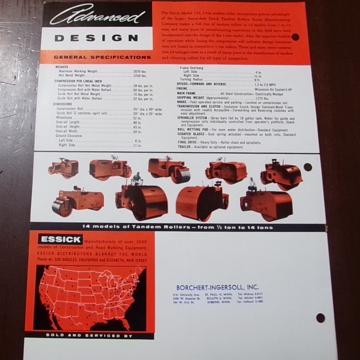 Essick Roller, Pumps Sales/Specifications Brochures 5 items, 1960-1965