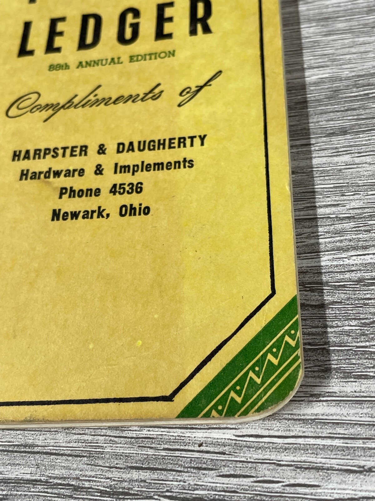 Farmer&rsquo;s Pocket Ledger Newark Ohio 6.5&Prime; x 3.5&Prime; Harvester & Daugher 1954-55 Unuse