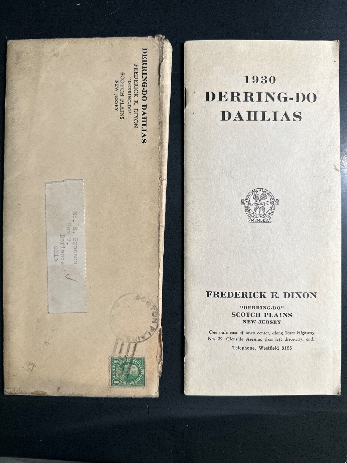 1930 Derring-Do Dahlias – Nursery – Soil brochure – Scotch Plains, NJ USA