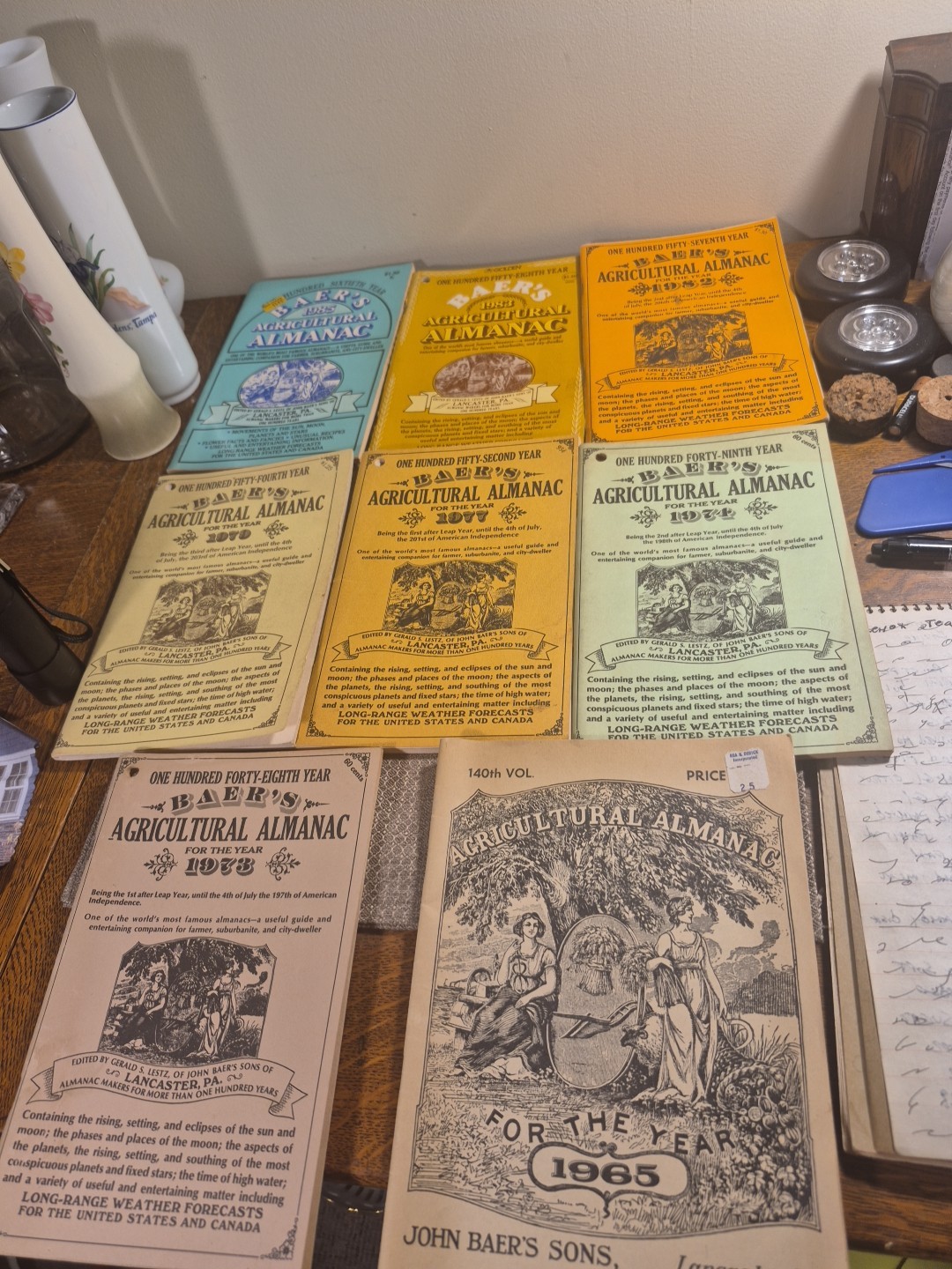 Vtg 8 John Baer&rsquo;s Sons Agricultural Almanac Lancaster PA Farmers Almanac