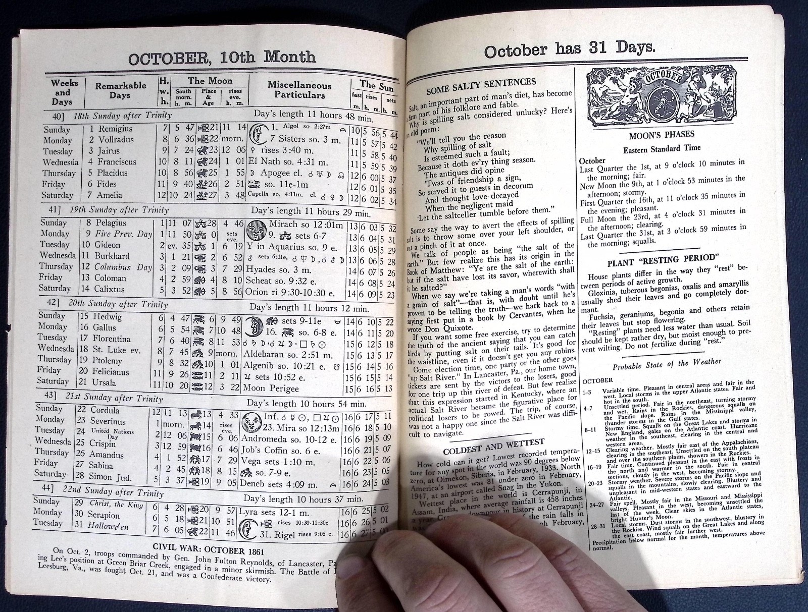 1961 John Baer’s Sons Agricultural Almanac Lancaster Pennsylvania 136th Volume