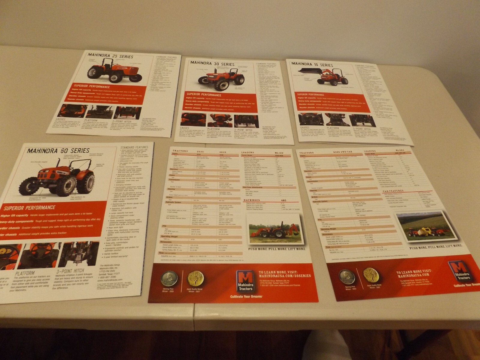 5-pc. MAHINDRA SERIES TRACTORS, 2008-2009