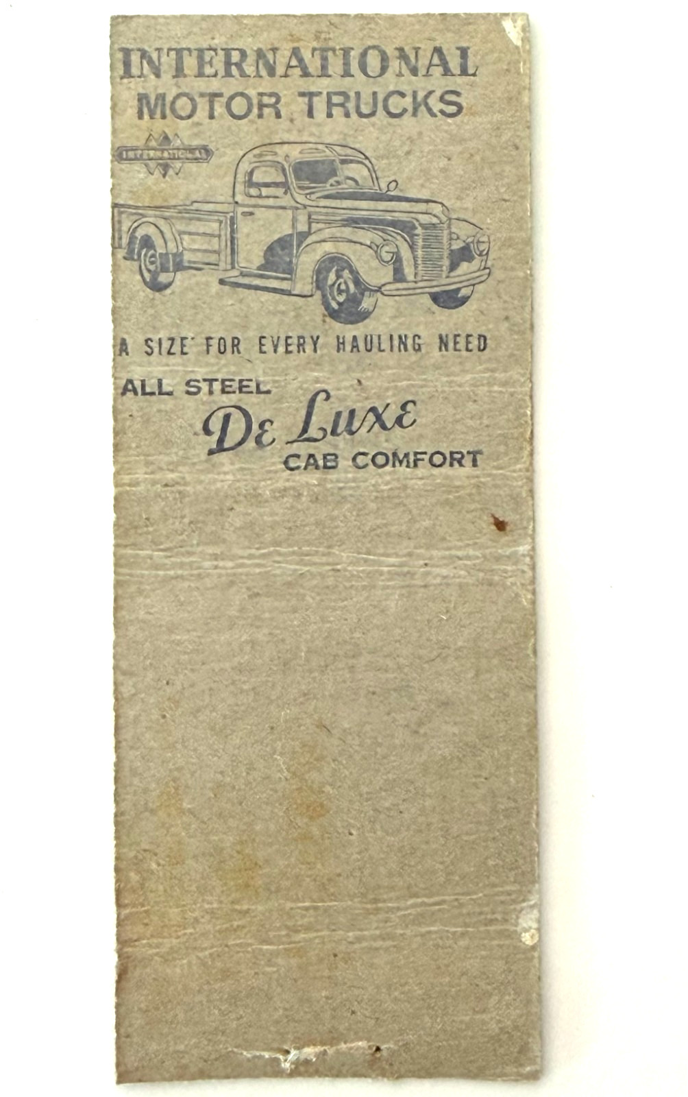 1940s McCormick Deering Farmall Tractor Combine Matchbook Cover Farming Machine