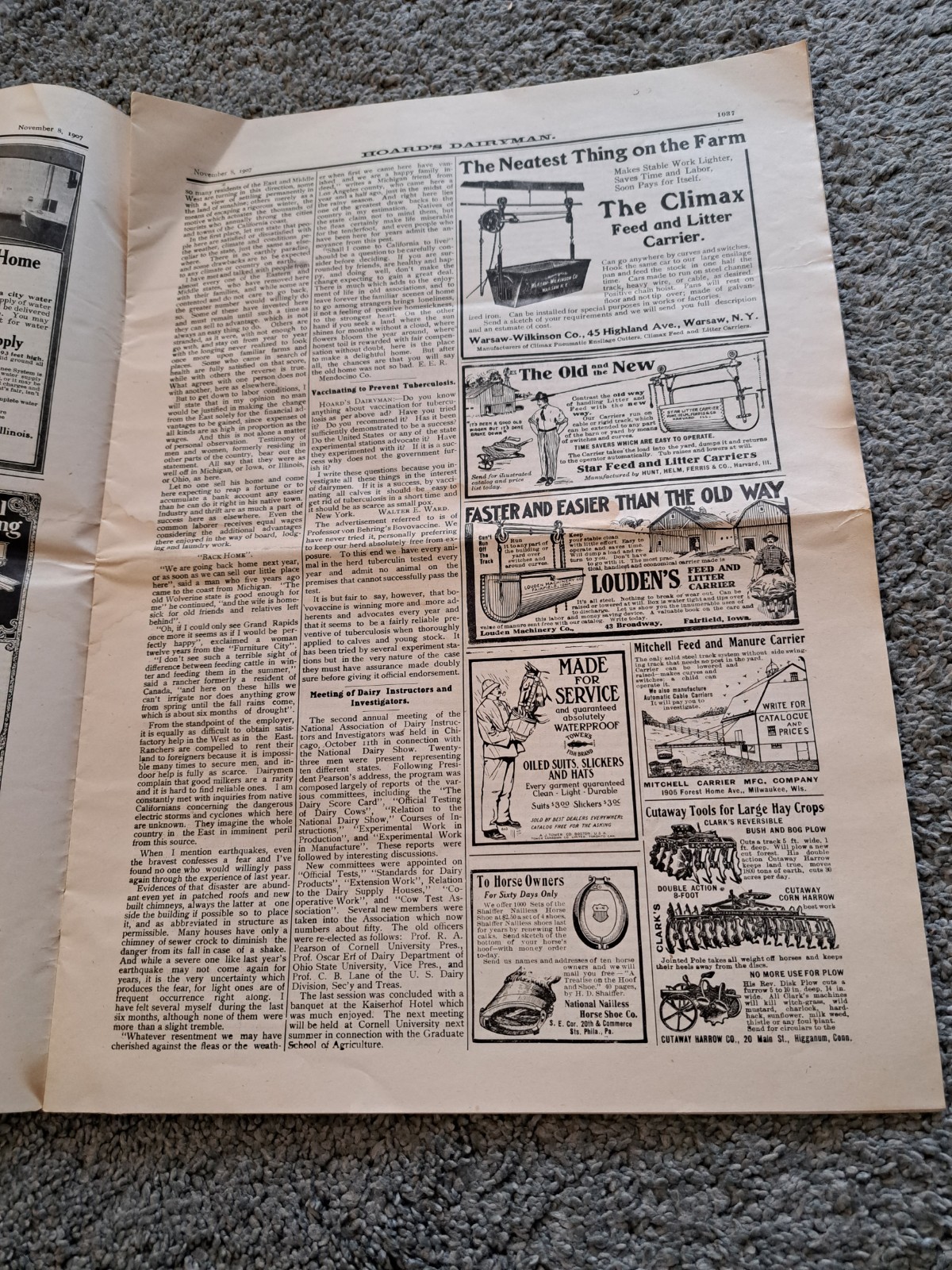 November 8 1907 Hoard&rsquo;s Dairyman Newspaper Dairy Farming Magazine