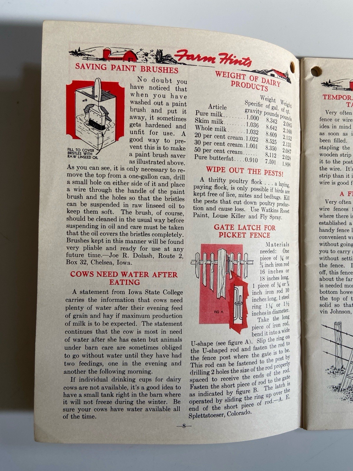 1947 Watkins Almanac Farm Hints Moon Phases Farming Techniques Planting Crops PB
