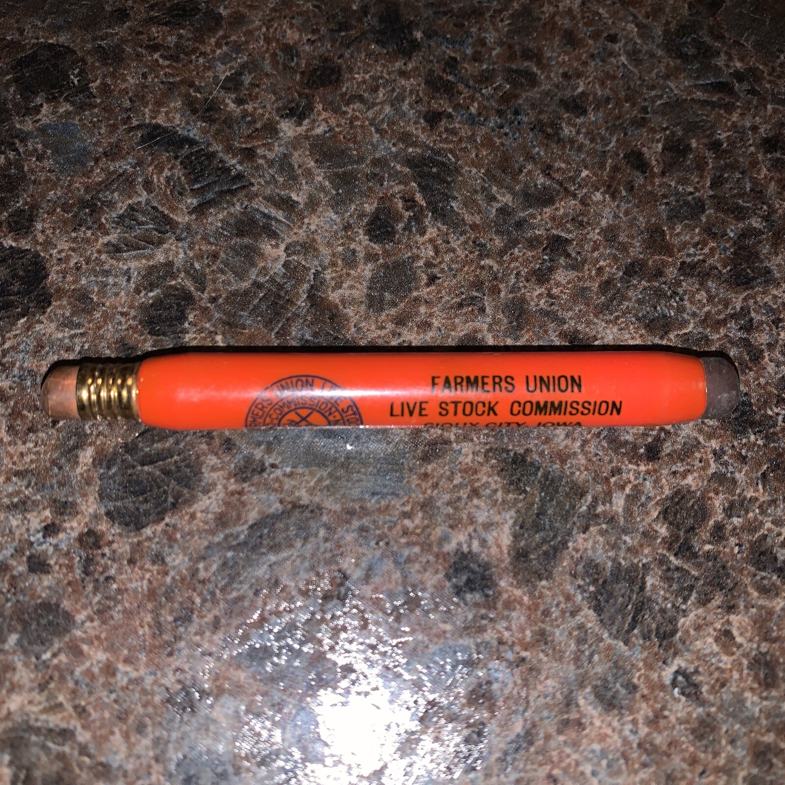 Vtg Farmers Union Livestock Commossion Bullet Pencil Sioux City, IA