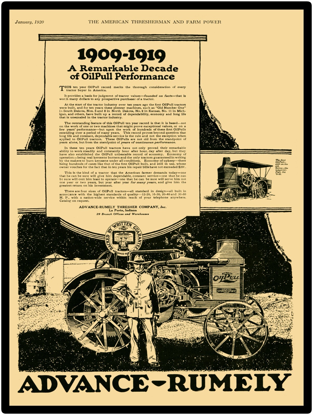 Advance Rumely Oil Pull Tractors NEW Metal Sign 24&Prime;x30&Prime; USA STEEL XL Size