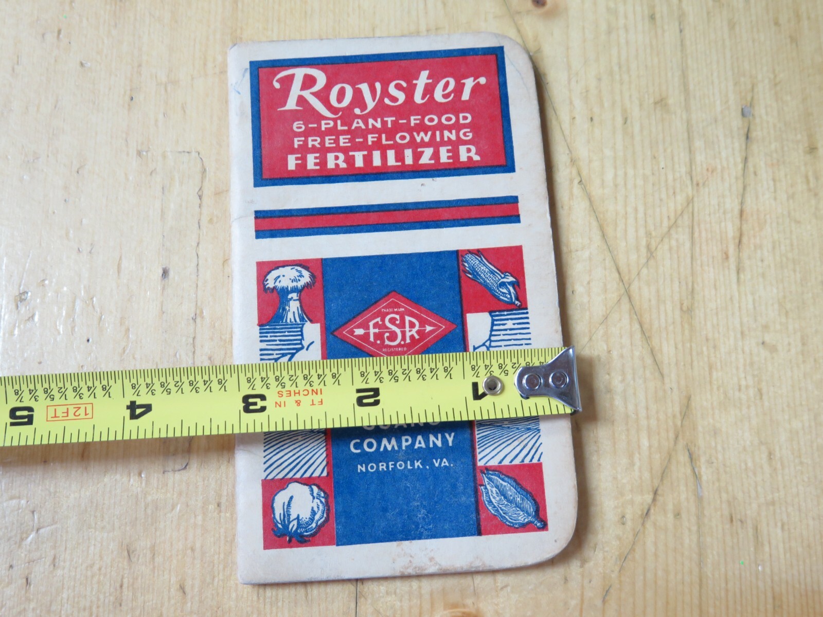 VINTAGE 1949 ROYSTER FERTILIZER NOTE PAD GUANO CO. TOLEDO OHIO INDIANAPOLIS IN.