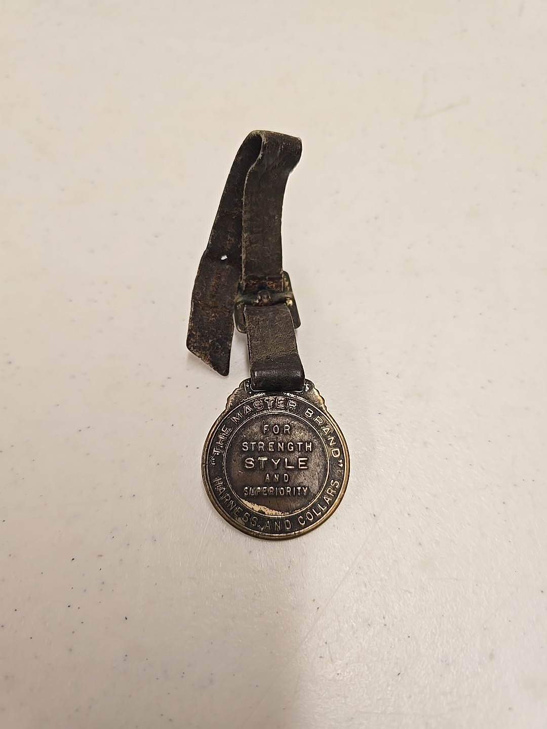 Antique John C Nichols Harness Mfg Janesville WI Master Brand Lion Watch Fob