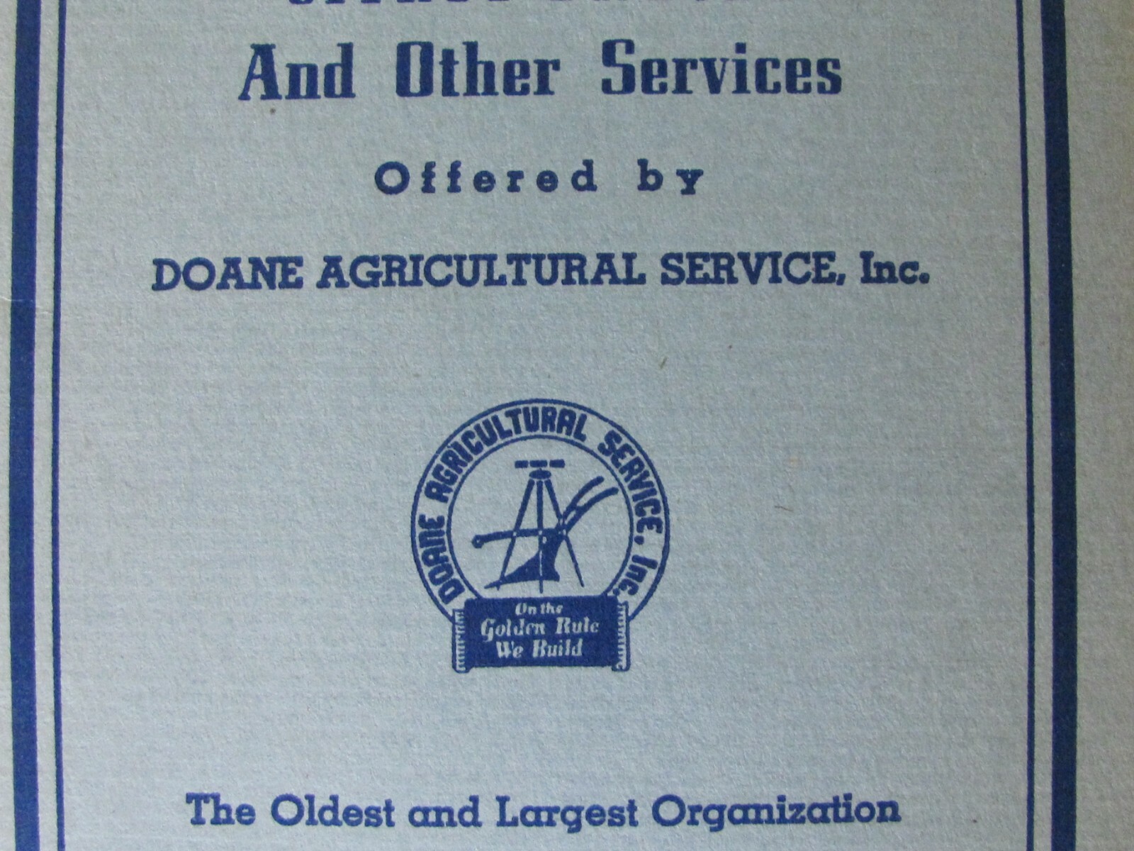 1950&rsquo;S ADVERTISING DOANE AGRICULTURE SERVICE BROCHURE FARM RANCH PLANTATIONS