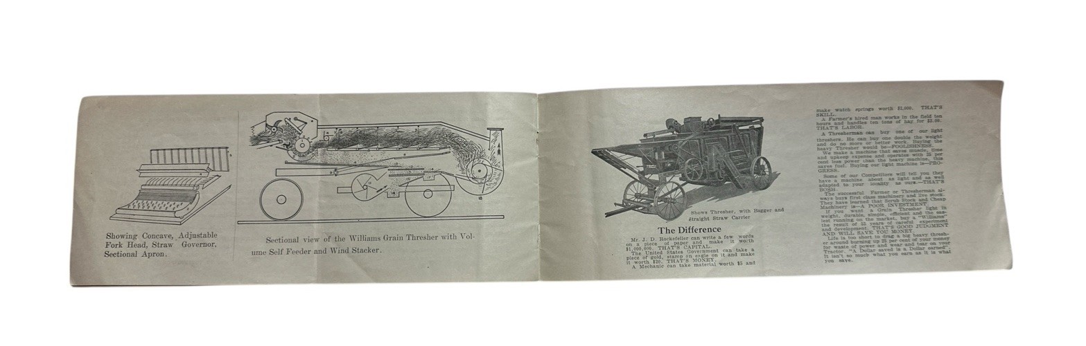 Antique Williams Grain Thresher Brochure Clark Machine Co NY Farm Machinery
