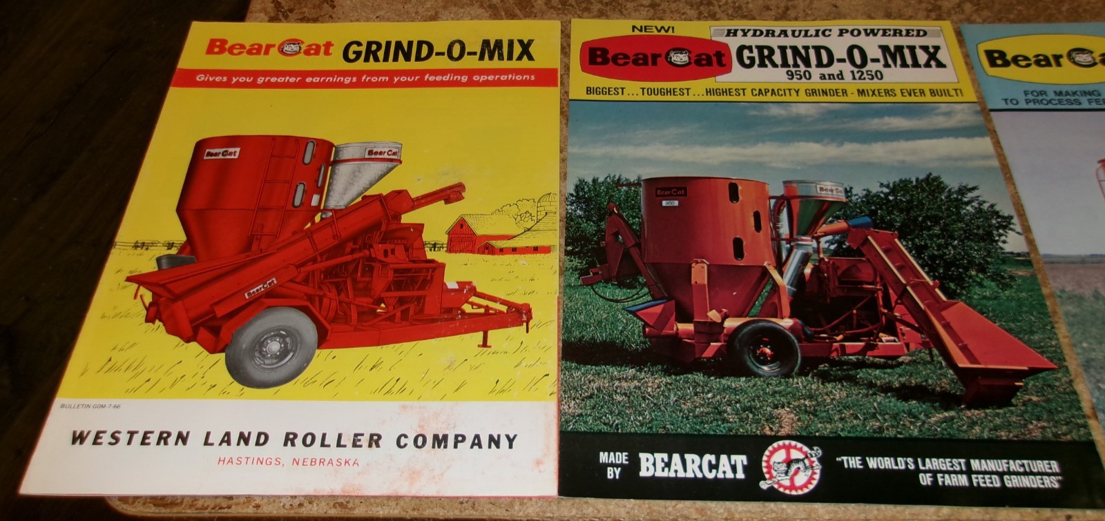 3-lot 1960&rsquo;s-70&rsquo;s bearcat grinder/mixer brochures in good shape used