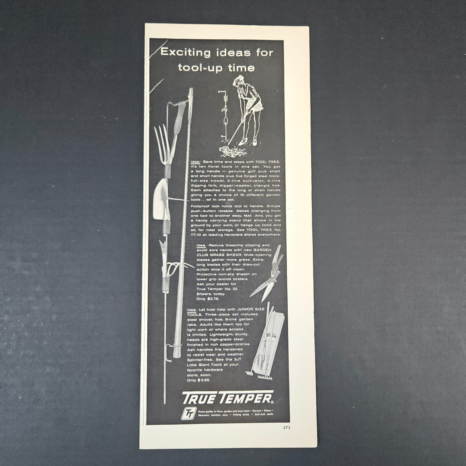 1957 True Temper Farm Garden Lawn Tools Vintage Print Ad Landscaping Yard Work