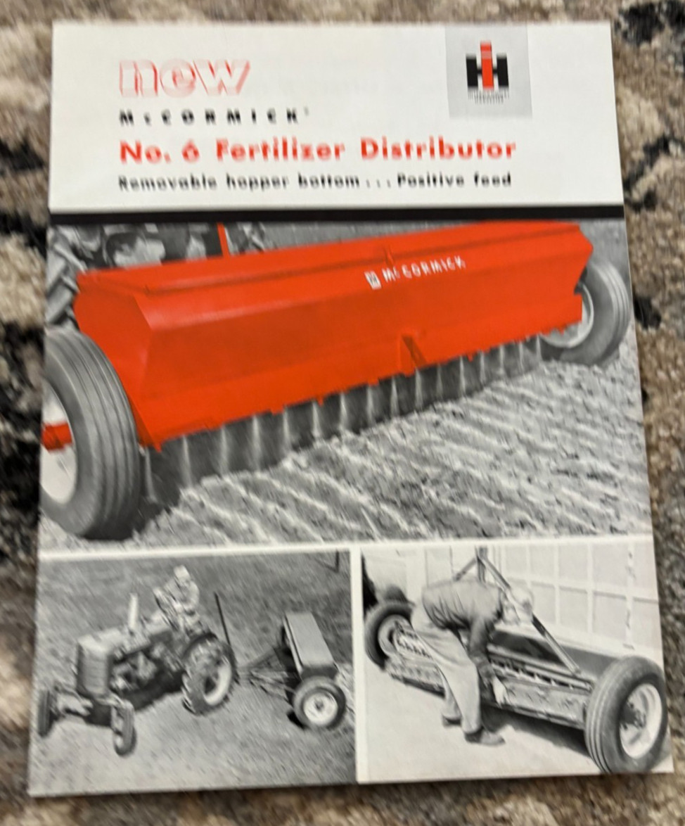 International Harvester No. 6 Fertilizer Distributor For 1955 Brochure FCCA