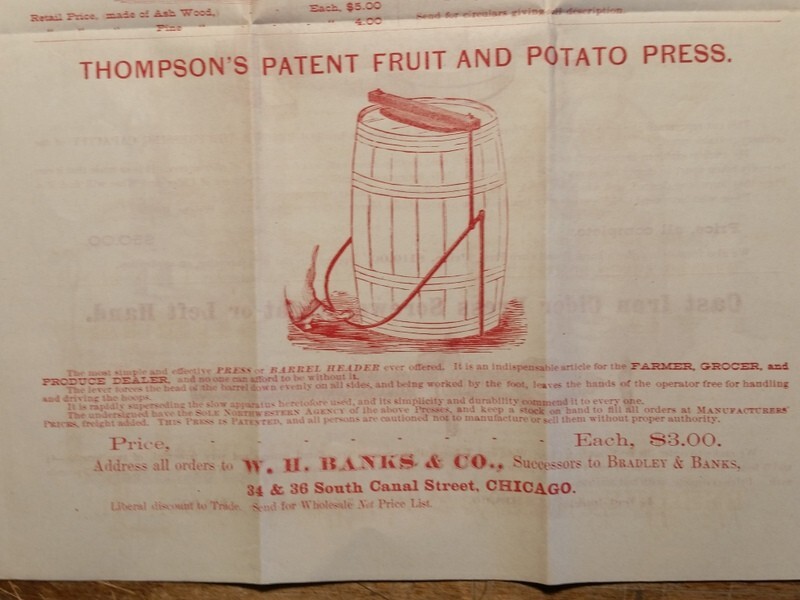 c1870 W.H. Banks Trade Circular Wine & Cider Mills Advertising Pamphlet Chicago