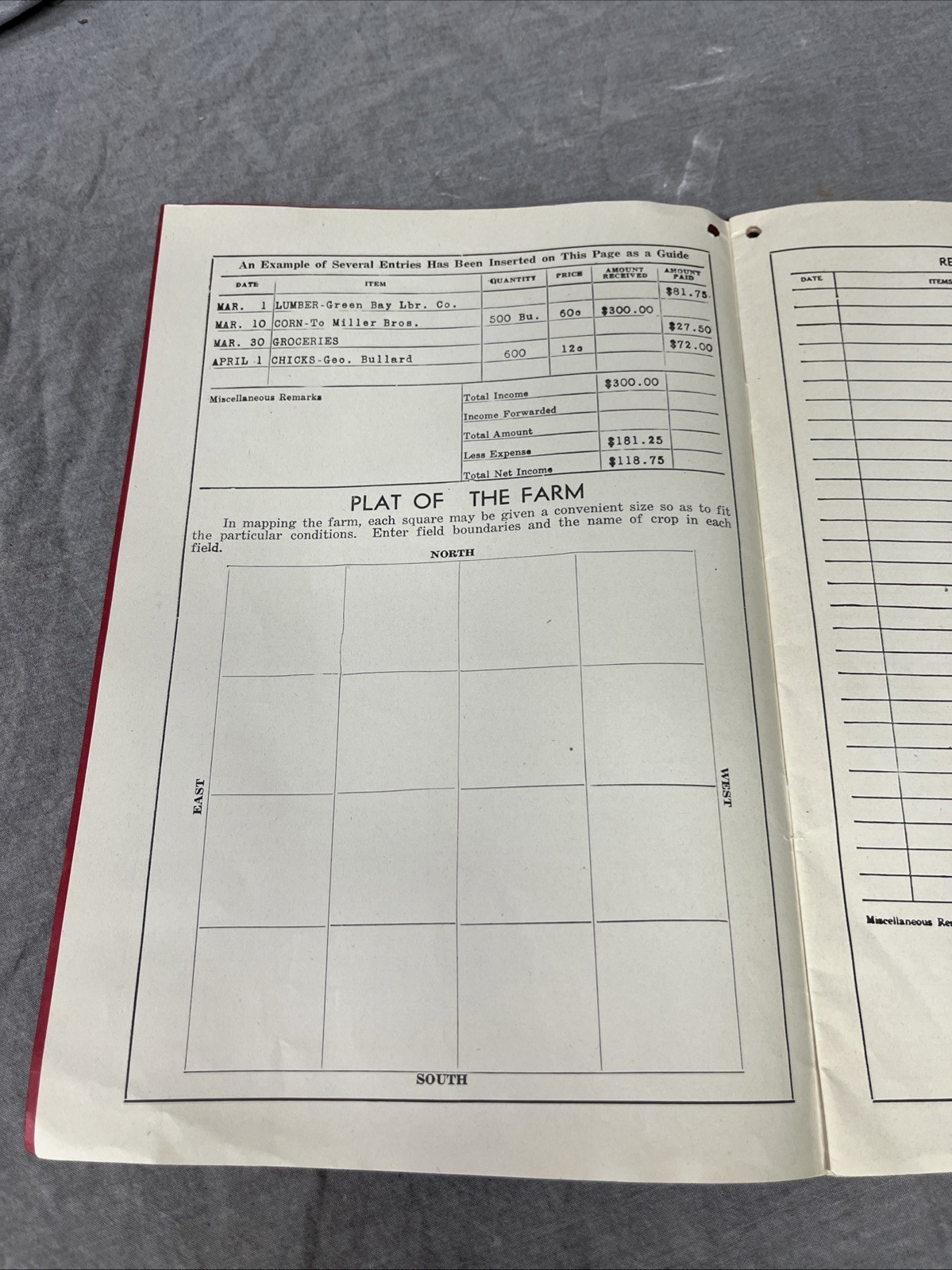 The Simplicity Farm Account Book Local Advertisement Forrest Illinois