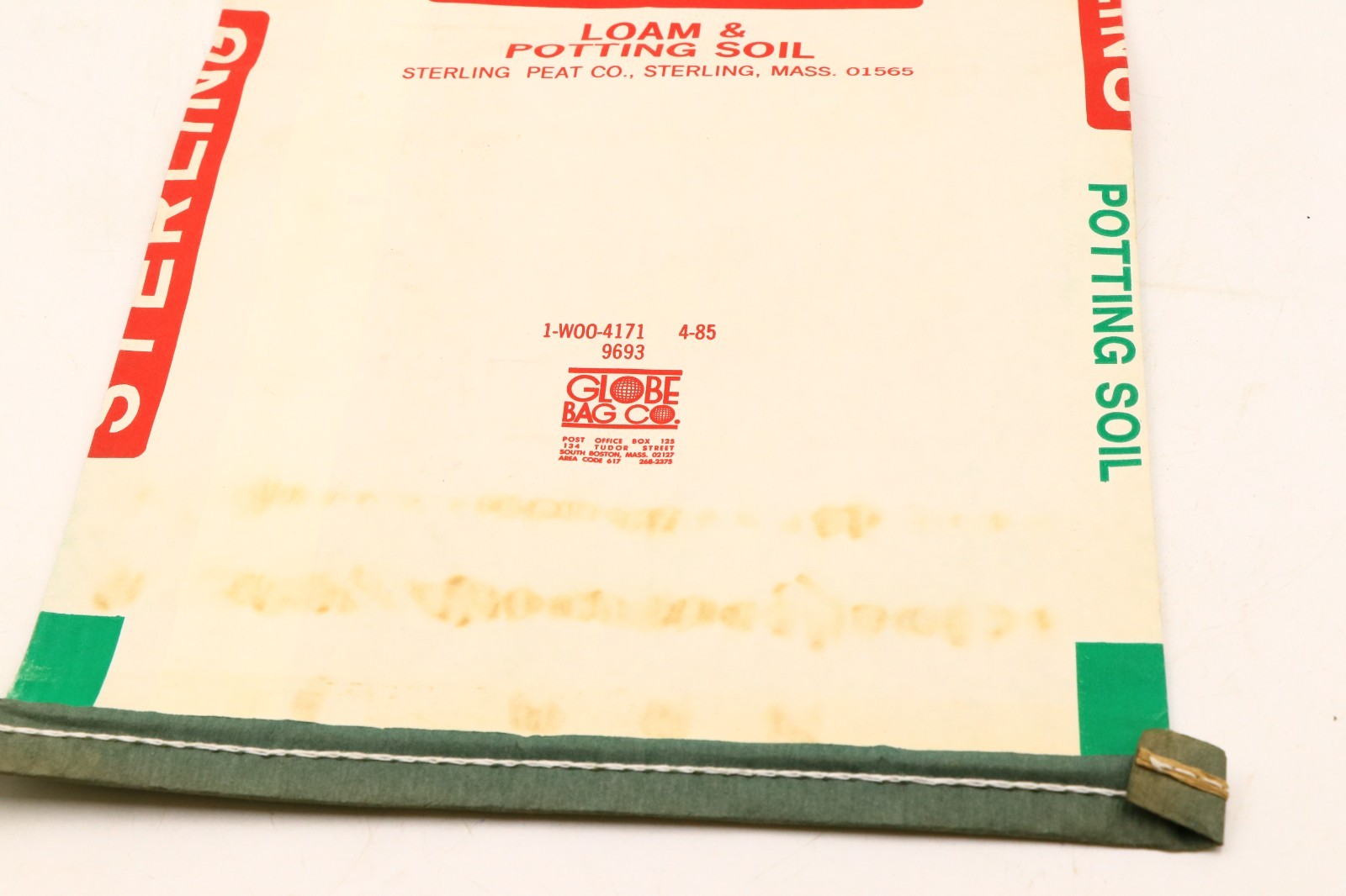 Vintage Sterling Peat Co. Mass MA Loam Bag 25 lb Unused Advertising Lot Of 2