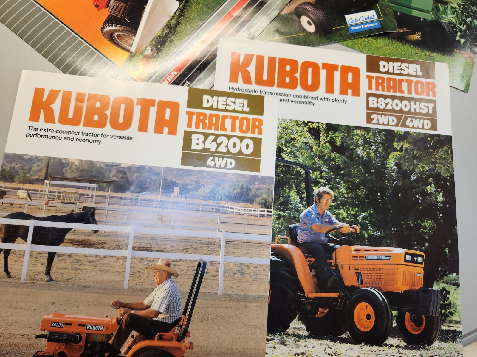 Lot of 5 Vintage Riding Mowers Sales Brochures John Deere Kubota Cub Cadet Honda