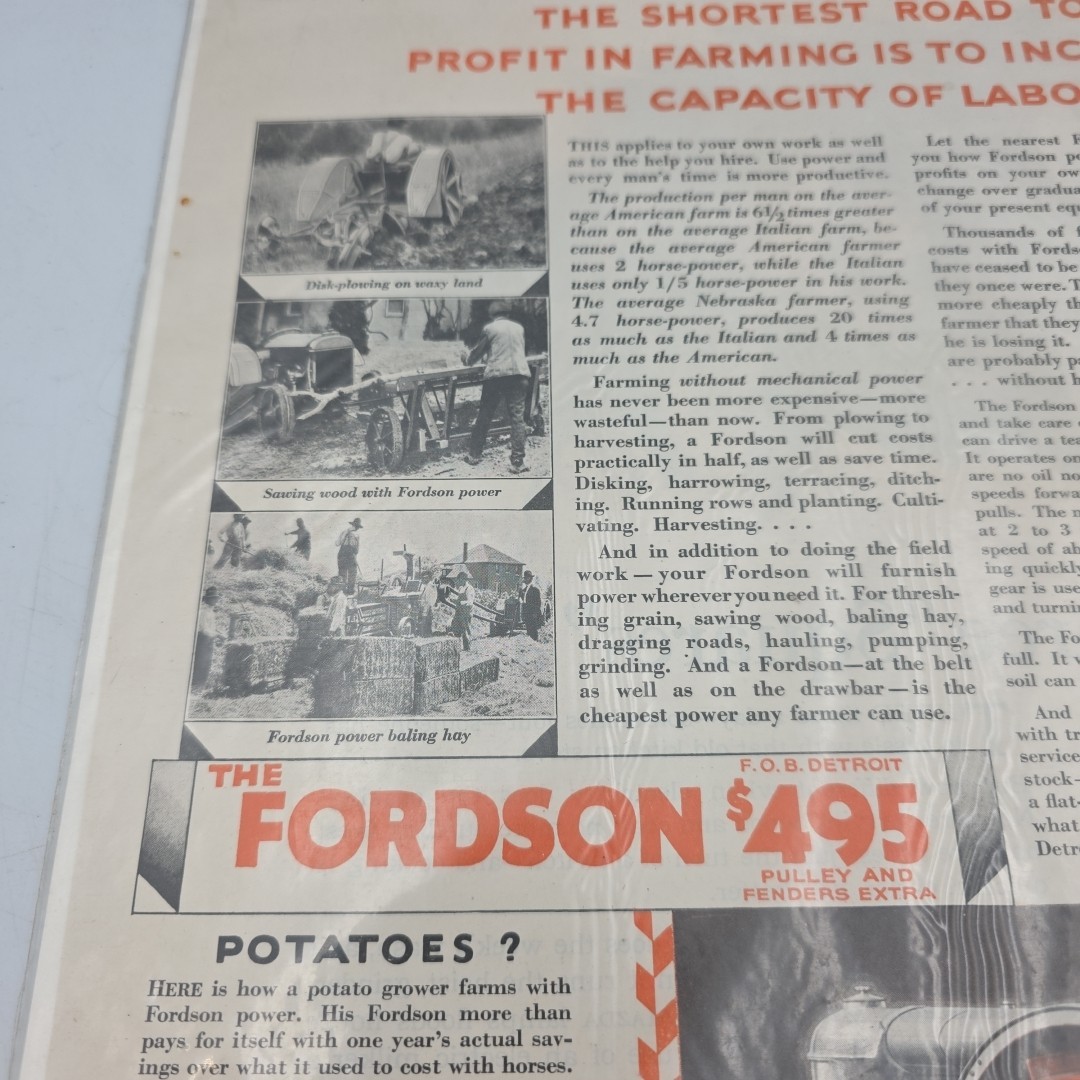 1927 FORDSON TRACTOR FARM CONSTRUCTION PLOW HAY BAILER ENGINE DETROIT 20847