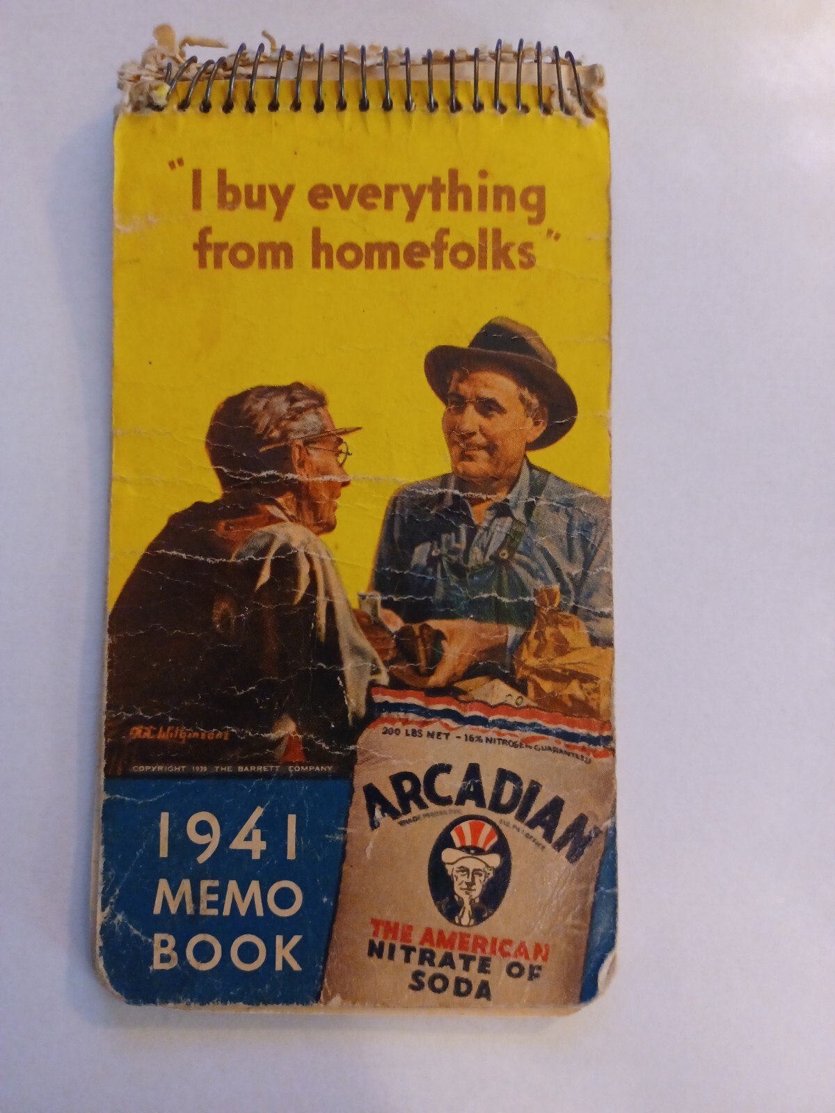 Lot Of 2, 1941 Barrett Nitrogen Blue Notebooks Arcadian Memo Calender Graphic
