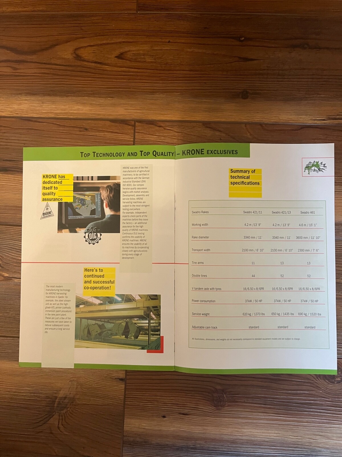 Krone Swadro 421/461 single rotary rake sales brochure
