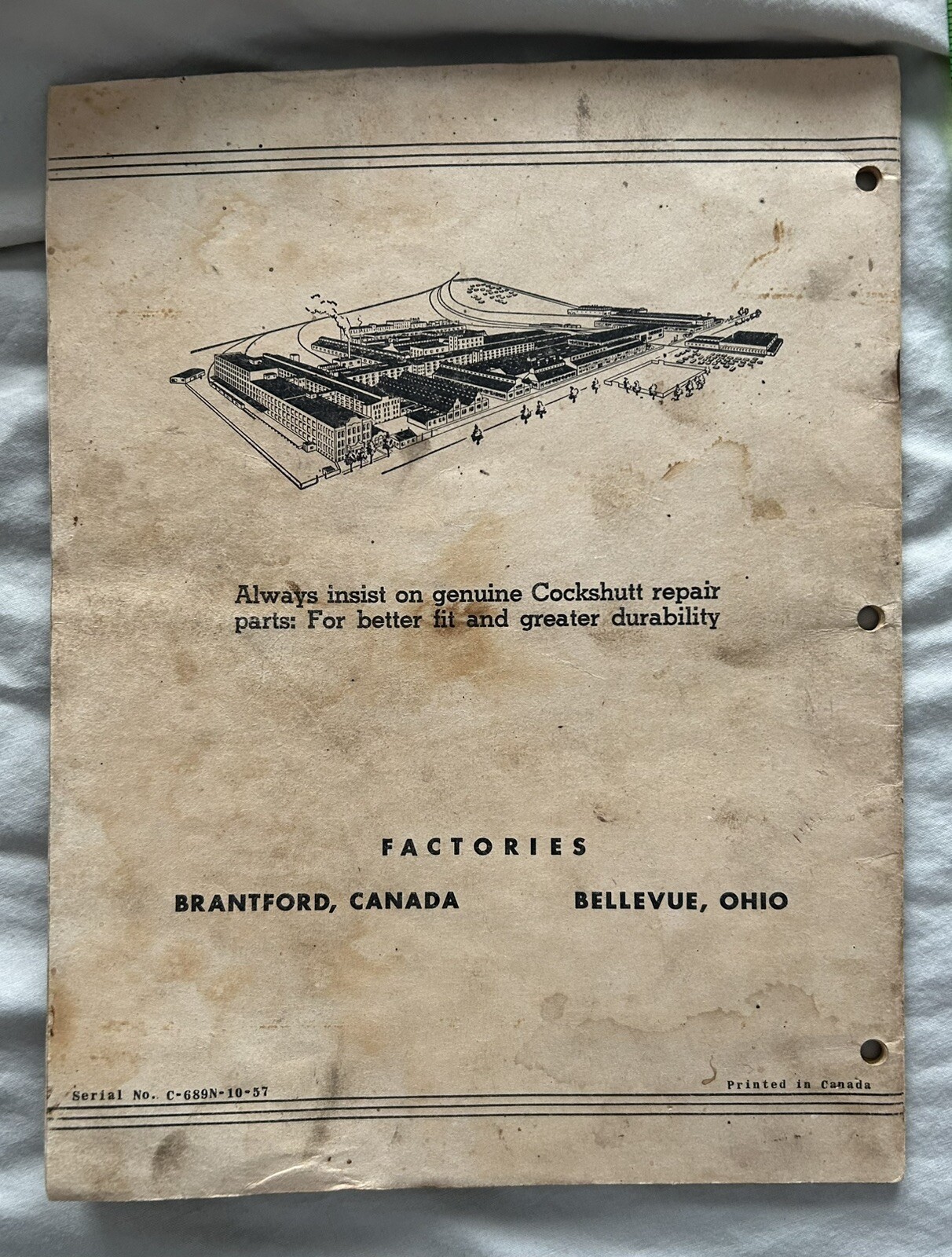 Vintage Cockshutt Farm Equipment 550 Tractor Operating Instructions Manual
