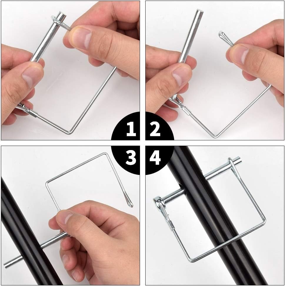 10 PCS Square Pto Pin Shaft Locking Pin 1/4 pin Hitch pin Wire Lock Pin Safety C