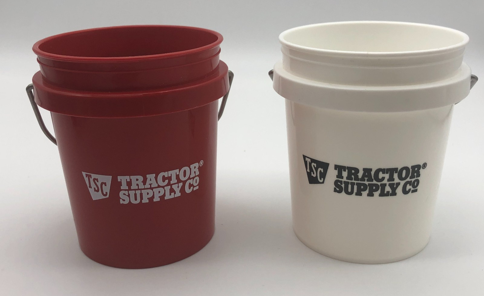 Tractor Supply Co Mini Bucket Set of 2 Red & White