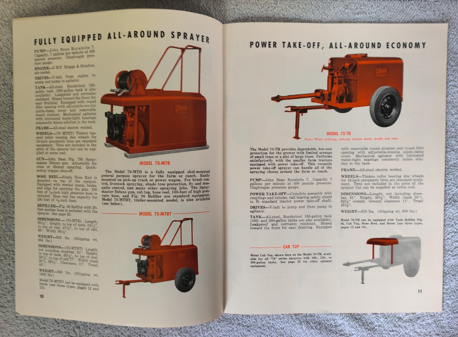 VINTAGE 1950&rsquo;s JOHN BEAN ALL PURPOSE SPRAYERS 24 Page BROCHURE/CATALOG