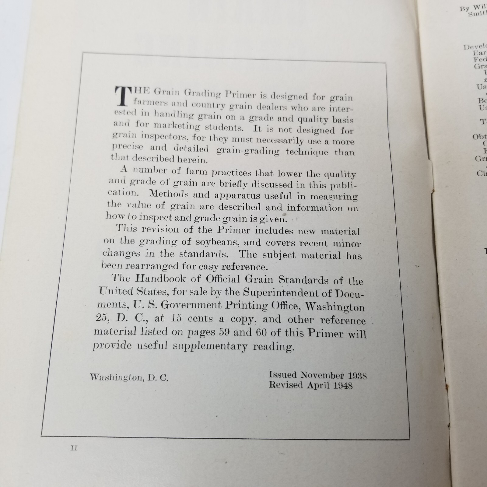 Grain Grading Primer 1948 Farmers&rsquo; Bulletin Booklet 325 USDA Photos Charts